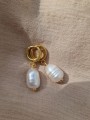 Złote kolczyki z perełką kroplą Pearl Drops srebro 925