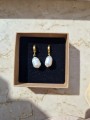 Złote kolczyki z perełką kroplą Pearl Drops srebro 925