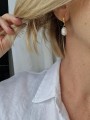 Złote kolczyki z perełką kroplą Pearl Drops srebro 925