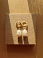 Złote kolczyki z perełką kroplą Pearl Drops srebro 925