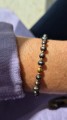 Bransoletka z czarnych pereł z łańcuszkiem