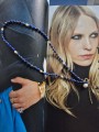 Kobaltowy naszyjnik z lapis lazuli i pereł