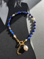 Zestaw Electric Blue z lapis lazuli i pereł, naszyjnik i bransoletka